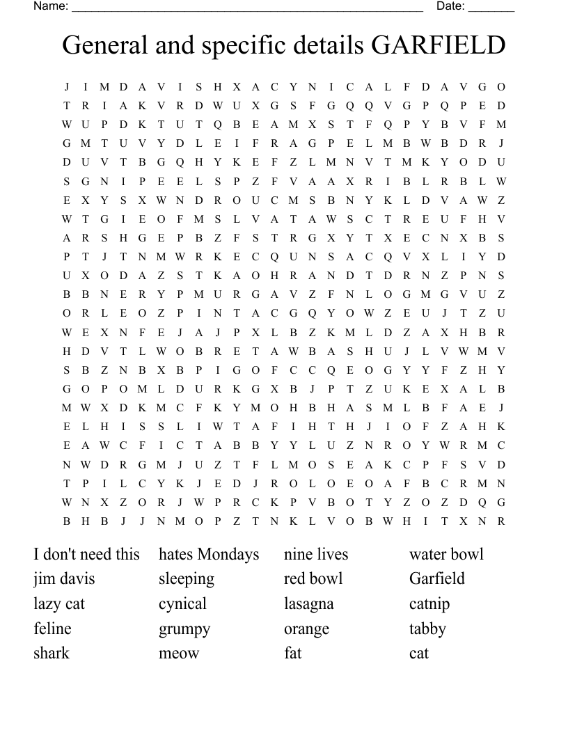 Cats Crossword WordMint