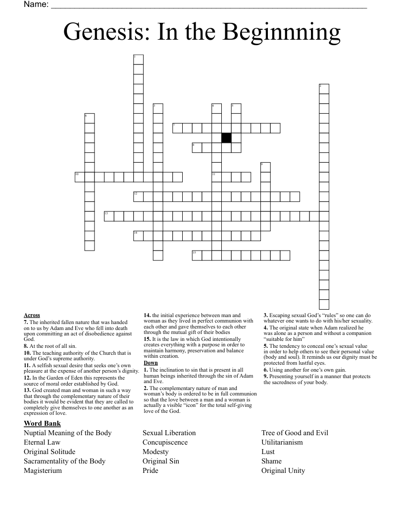 Genesis:  In the Beginnning