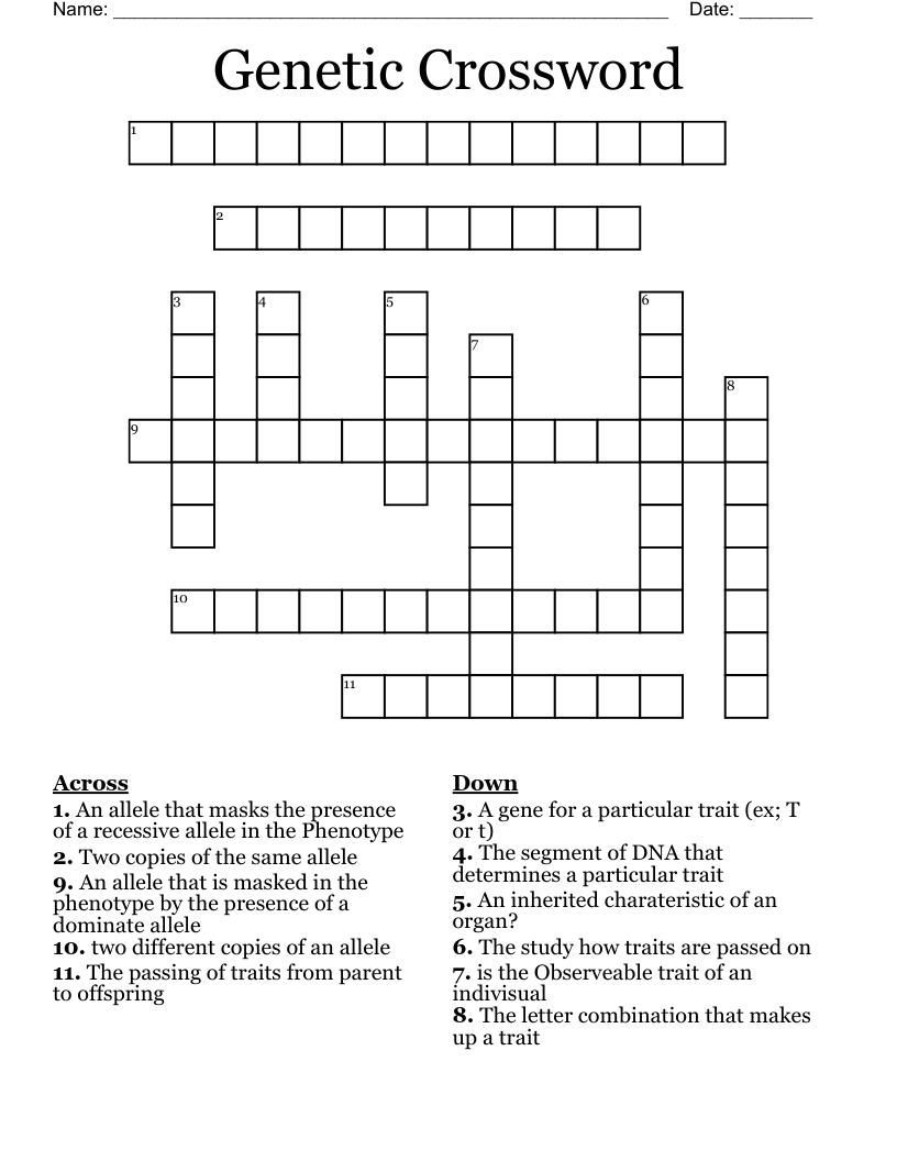 Genetic Crossword WordMint