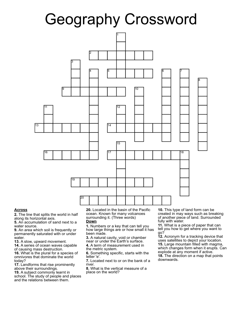 Geography Crossword