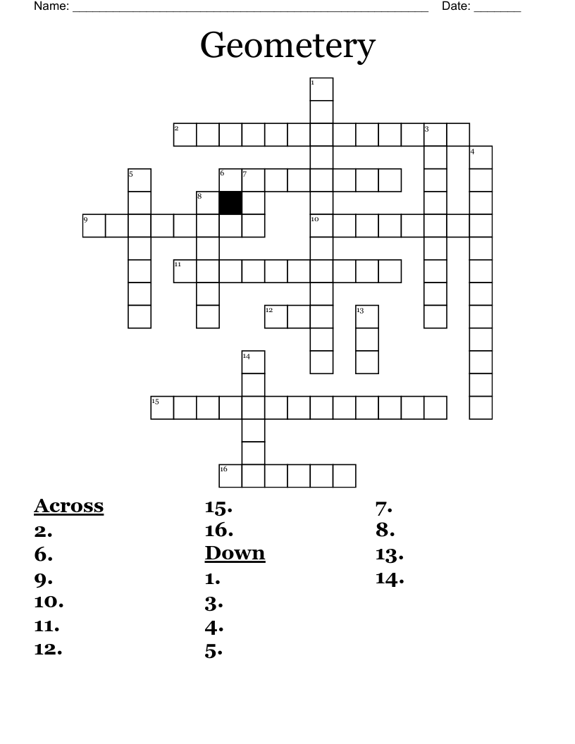 Geometery  Crossword