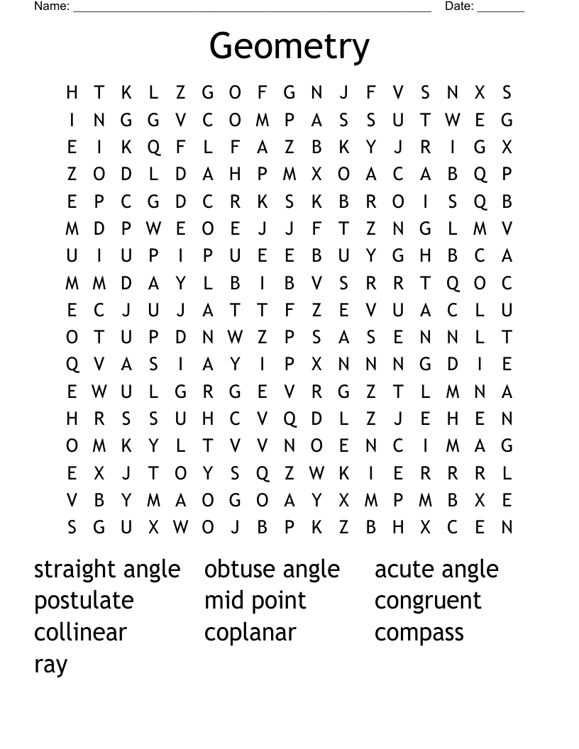 Geometry Word Search WordMint