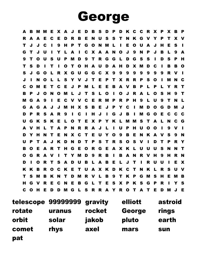George Word Search - WordMint