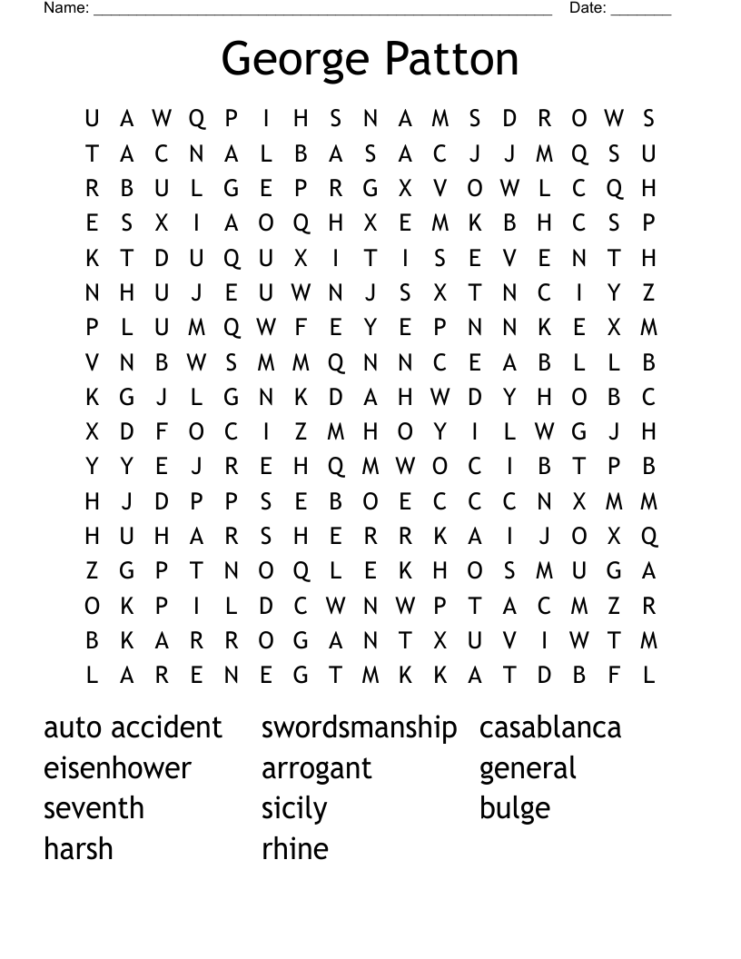 George Patton Word Search