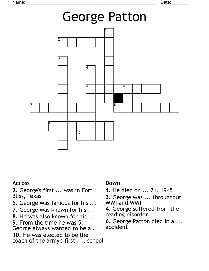 George Patton Crossword