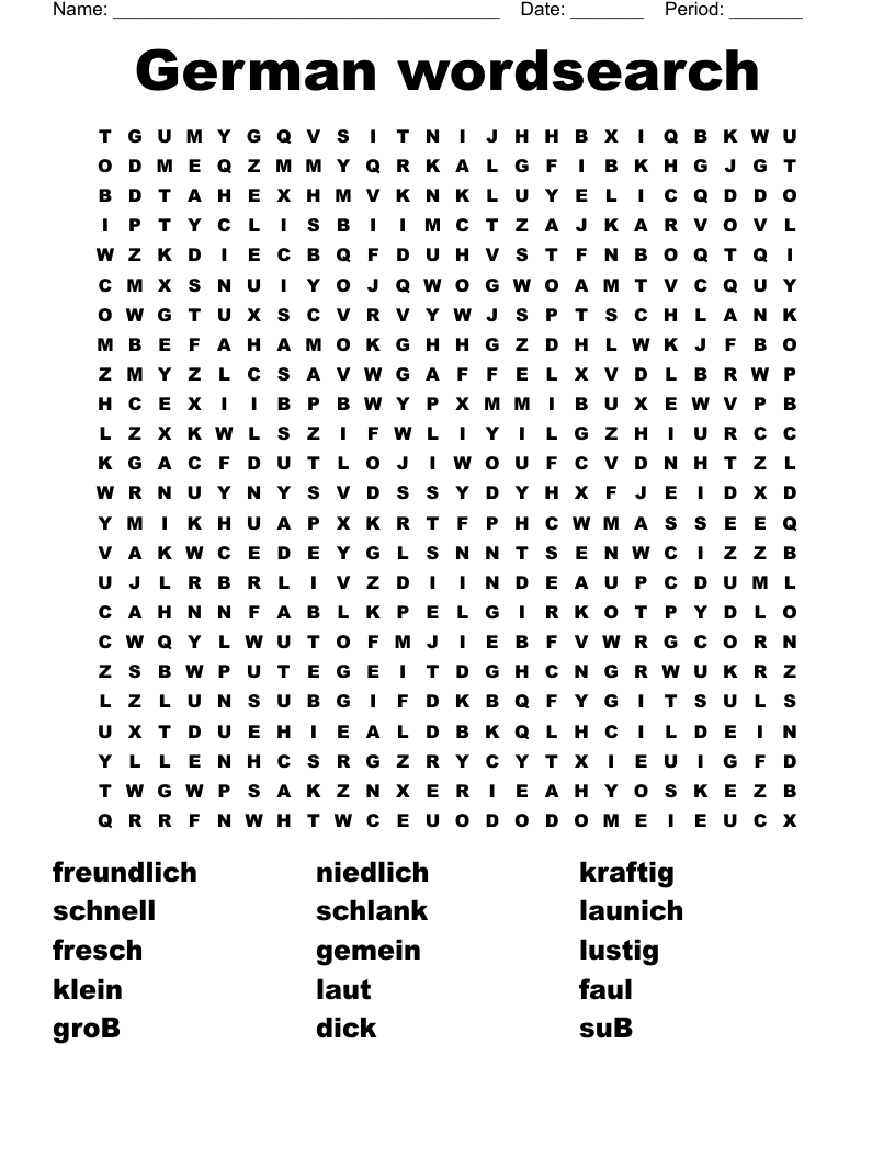 German Wordsearch WordMint