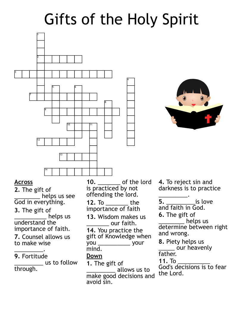 Gifts of the Holy Spirit Crossword - WordMint
