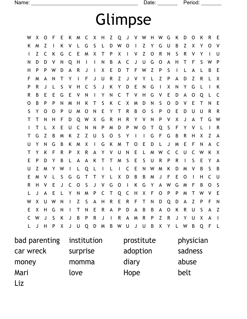 Glimpse Word Search