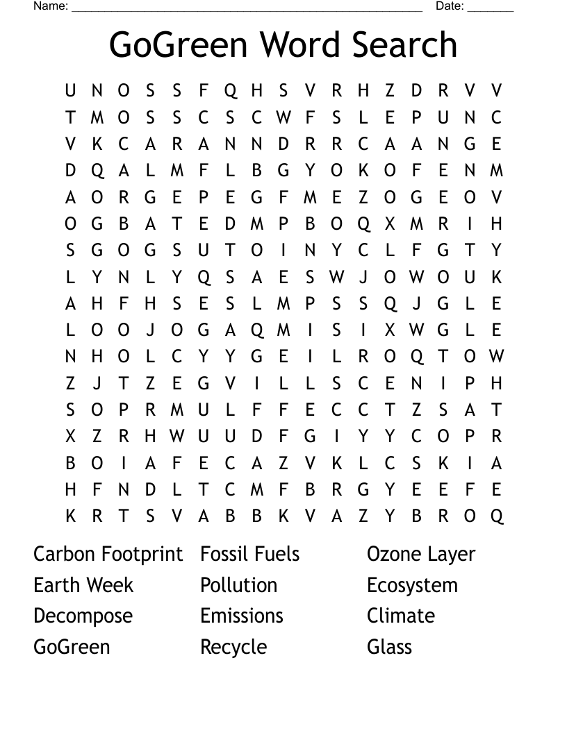 GoGreen Word Search