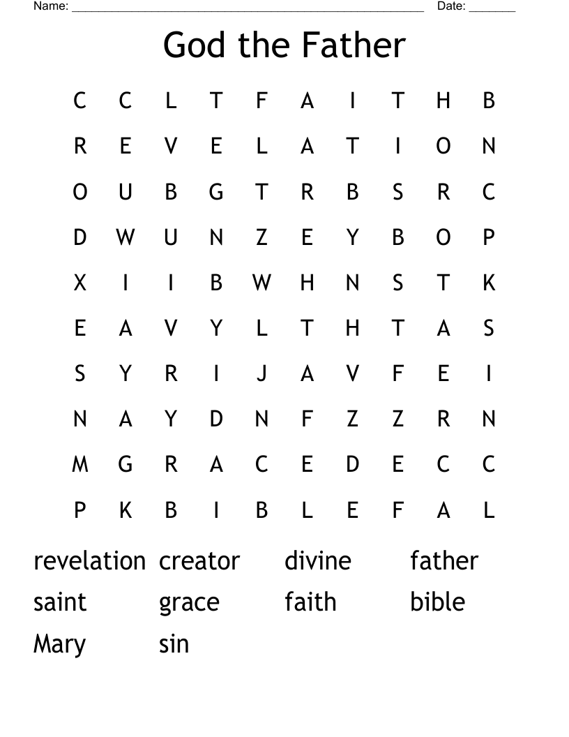 God the Father Word Search