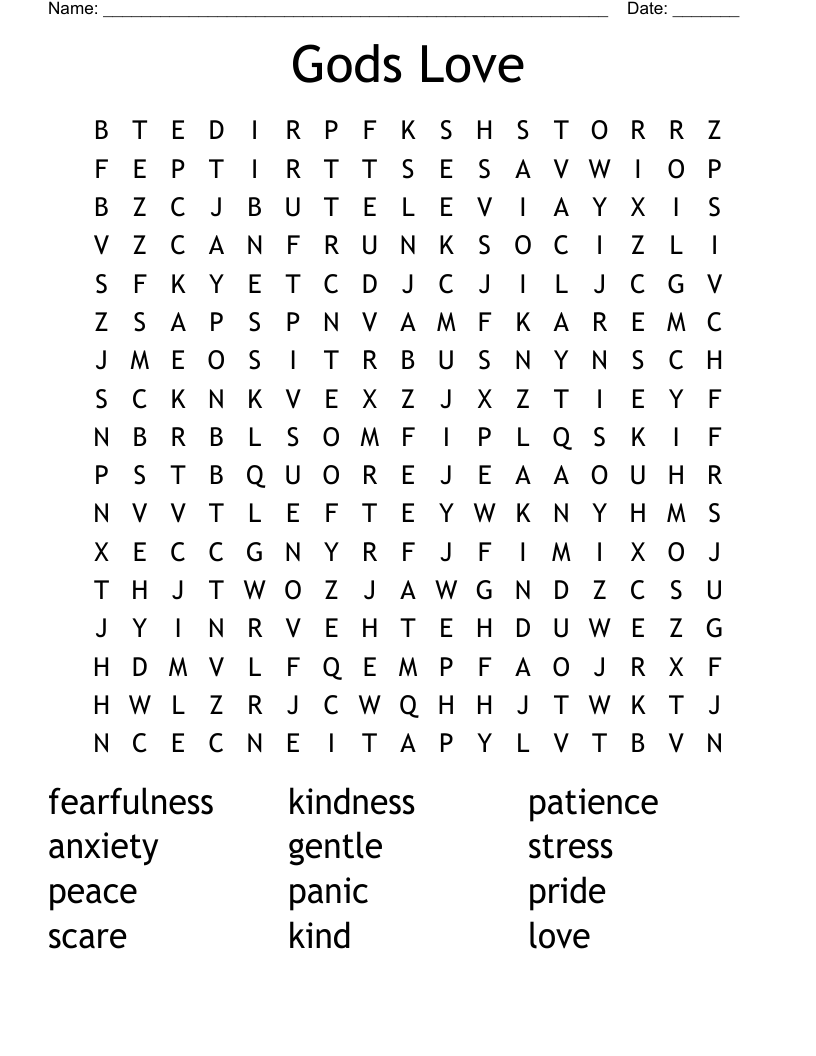 Gods Love Word Search