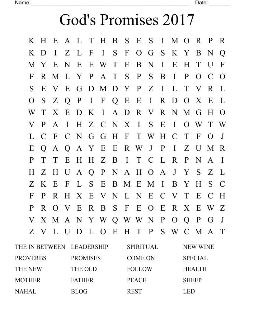 God's Promises 2017 Word Search