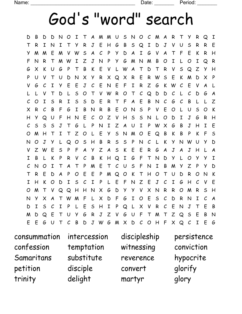 God's "word" search Word Search