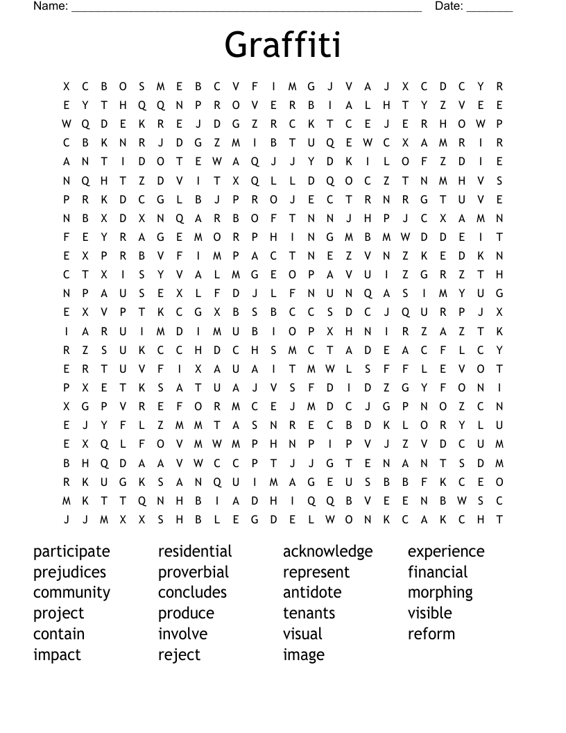 Graffiti Word Search