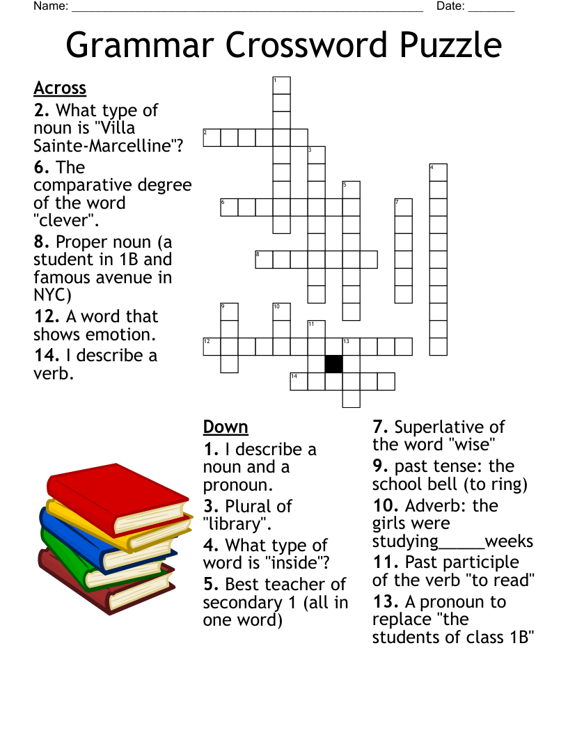 Lujo Sol Discreto Grammar Crossword Puzzle Podrido Salud Aumentar