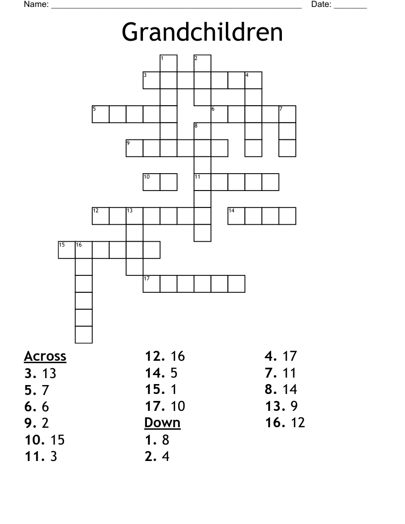 Grandchildren Crossword