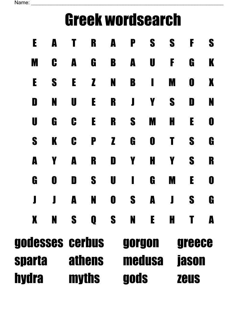 Greek Wordsearch WordMint