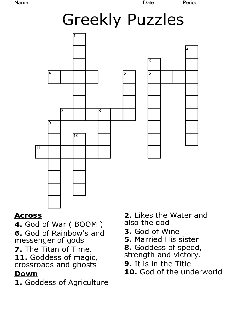 Greekly Puzzles Crossword