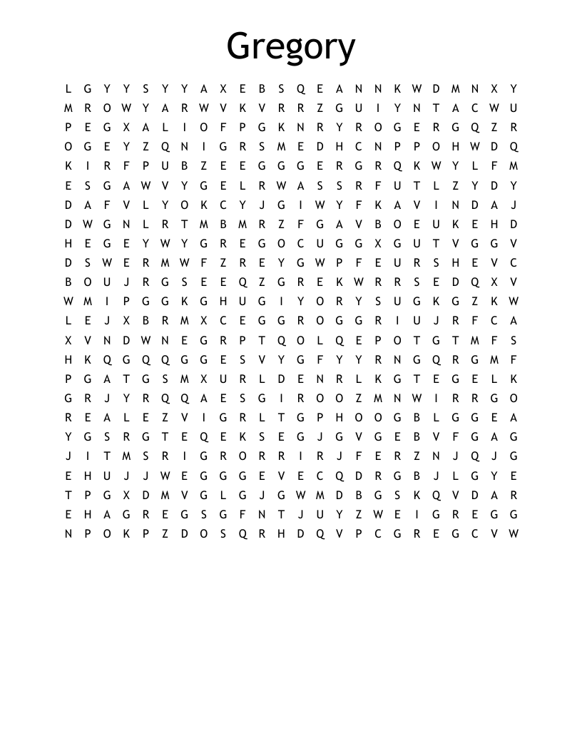 Gregory Word Search