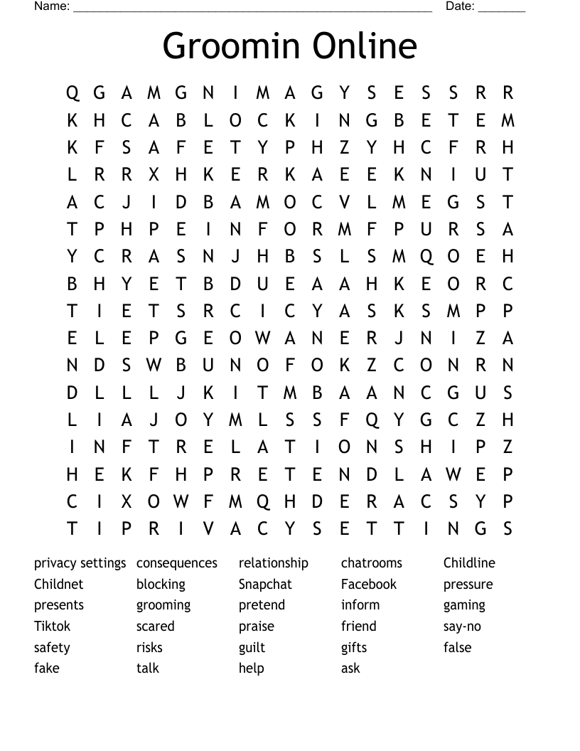 Groomin Online Word Search