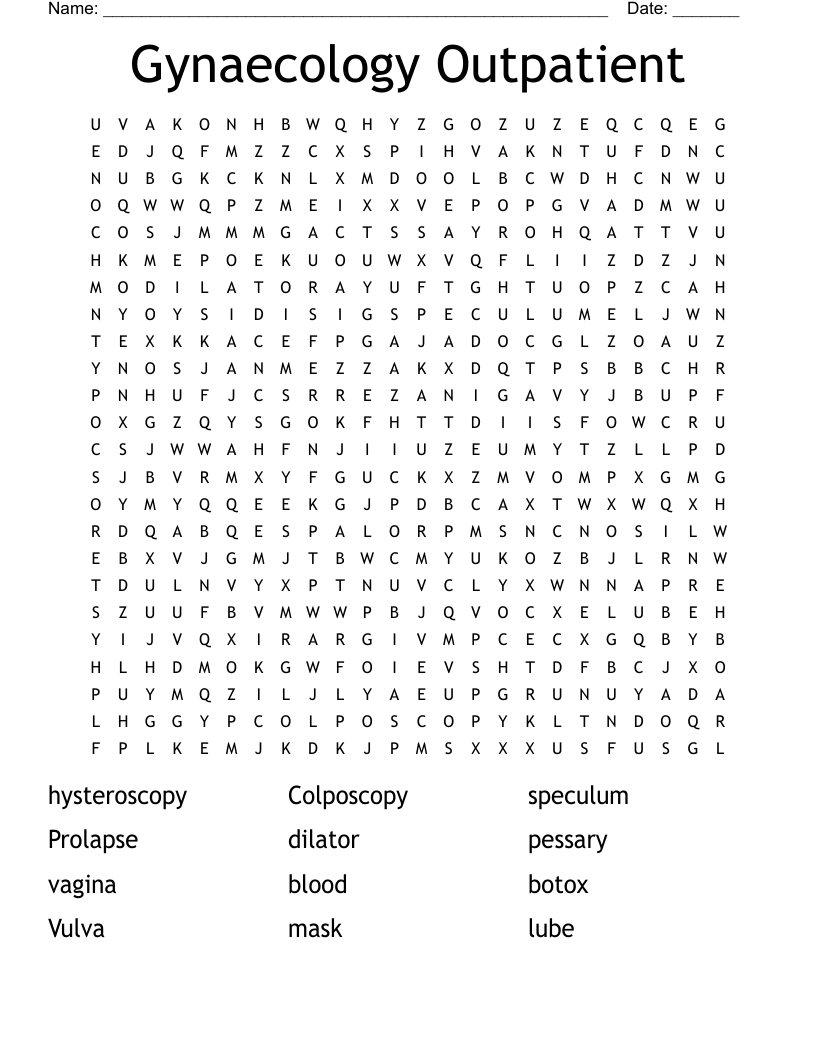 Gynaecology Outpatient Word Search