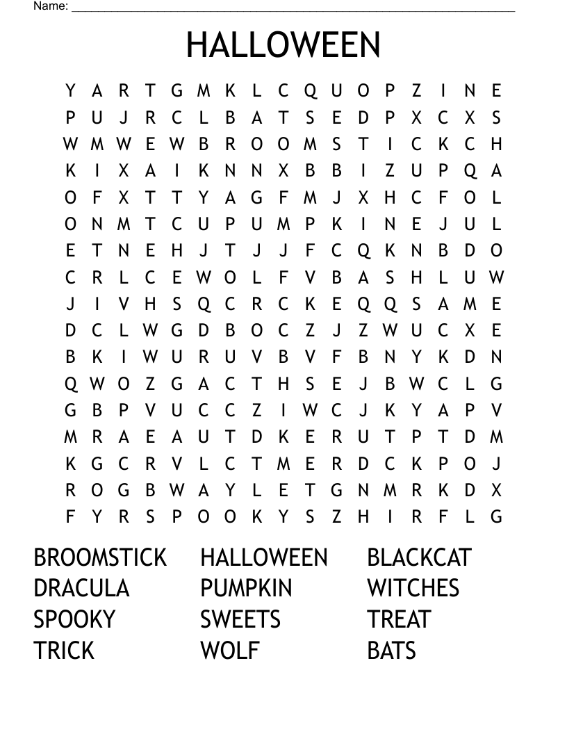 HALLOWEEN Word Search