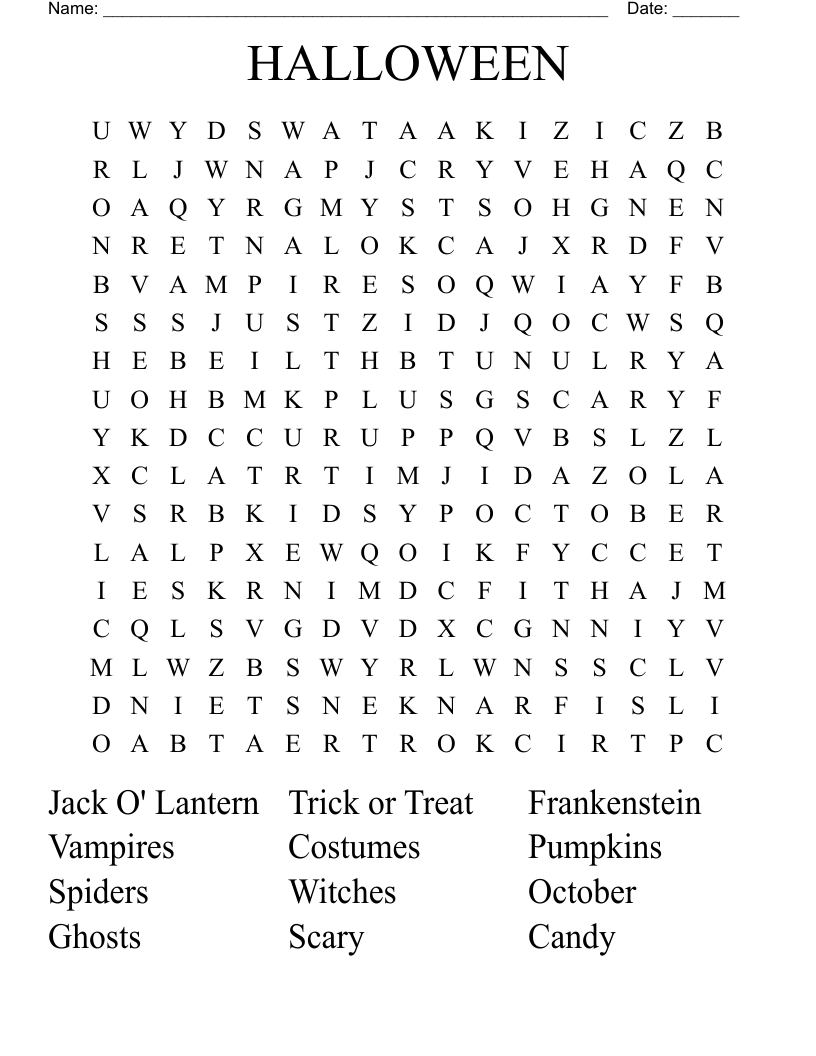 HALLOWEEN Word Search