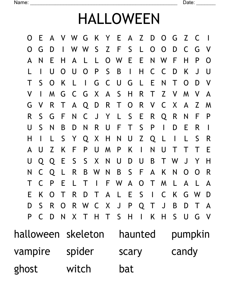 HALLOWEEN Word Search