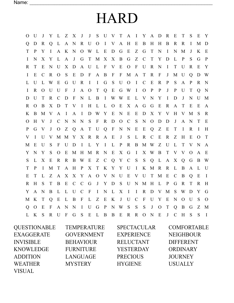 10 Best Extremely Hard Word Search Printables Eduaspirant