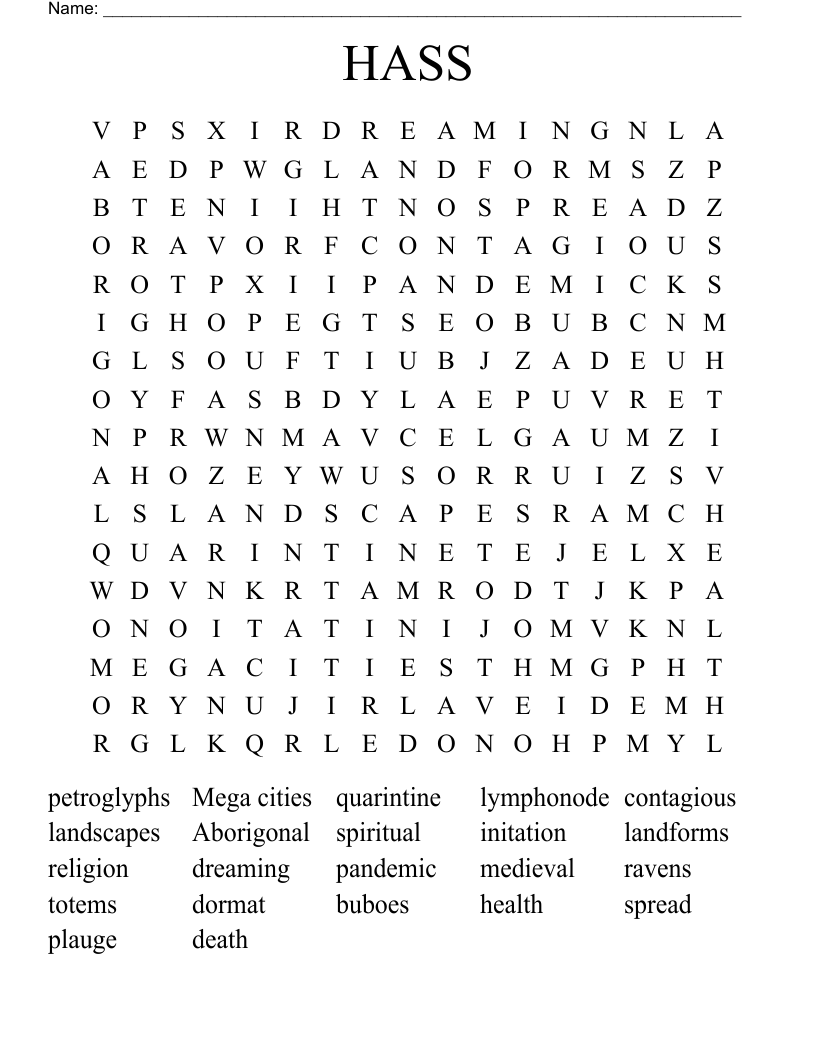 HASS Word Search