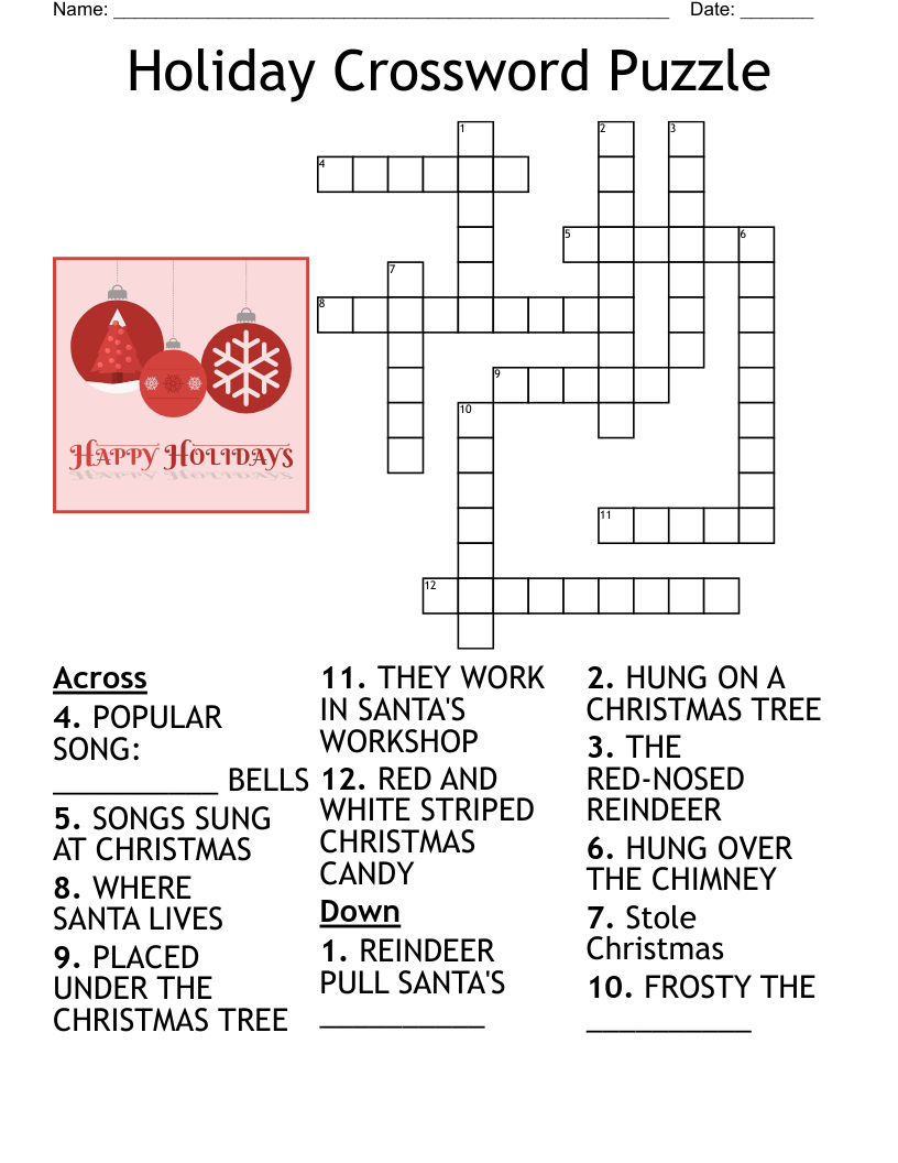 Christmas Holiday Crossword Puzzles