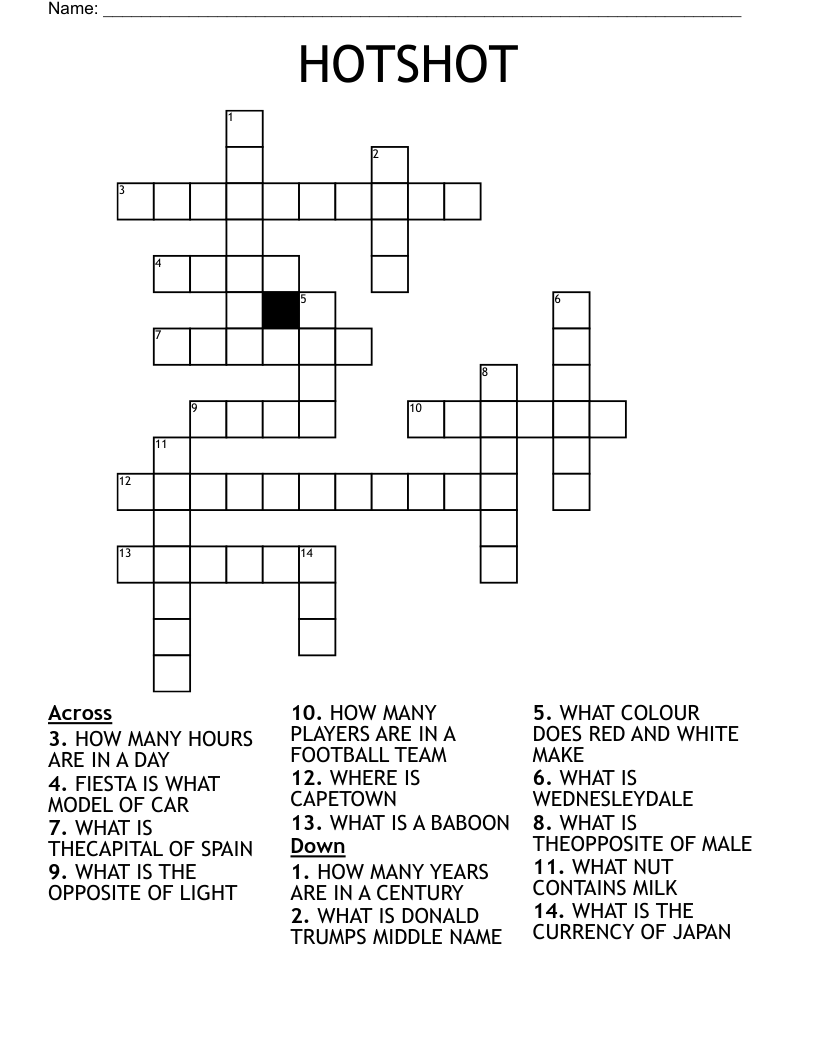 Hotshot crossword wordmint