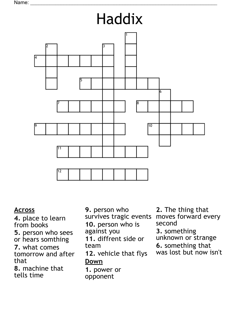Haddix Crossword