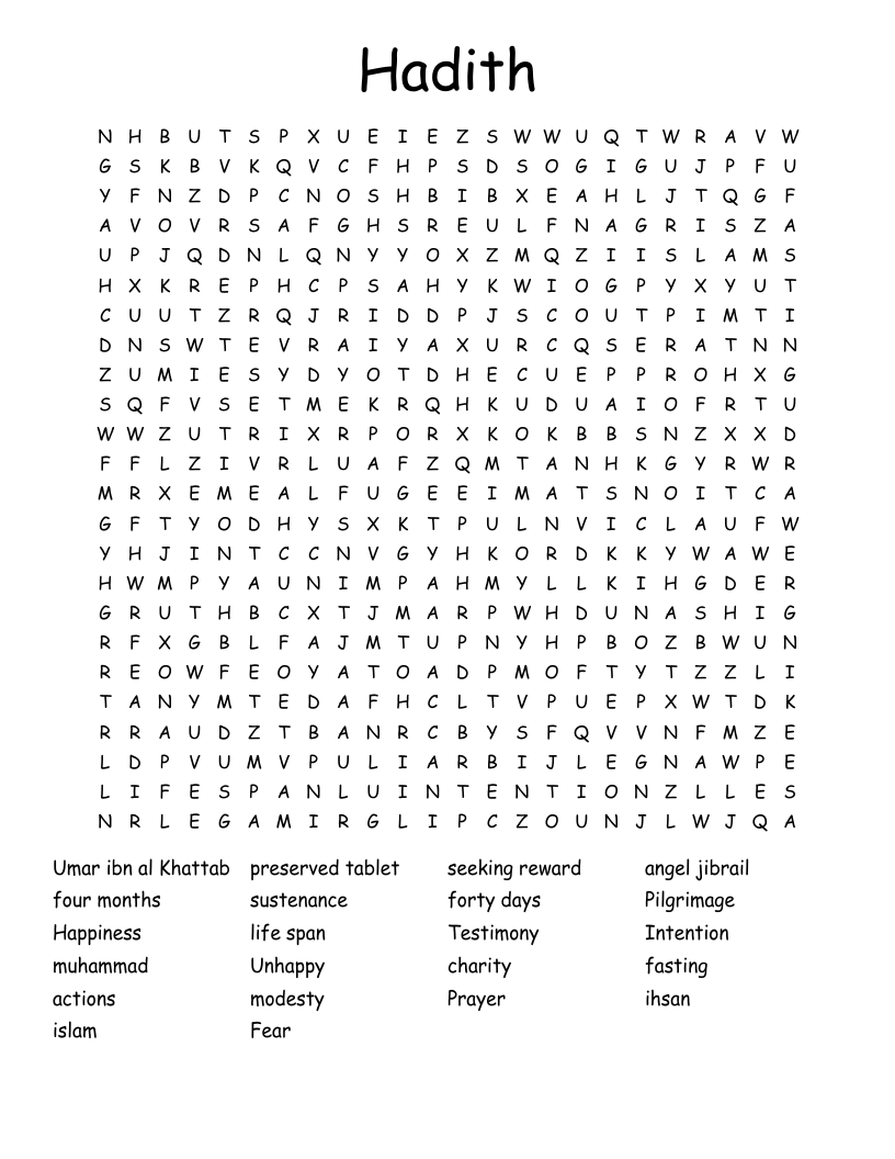 Hadith Word Search