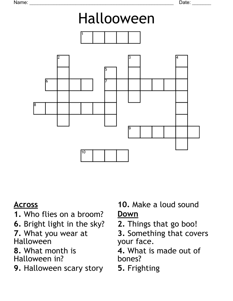 Hallooween Crossword