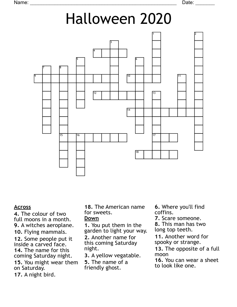 Halloween 2020 Crossword