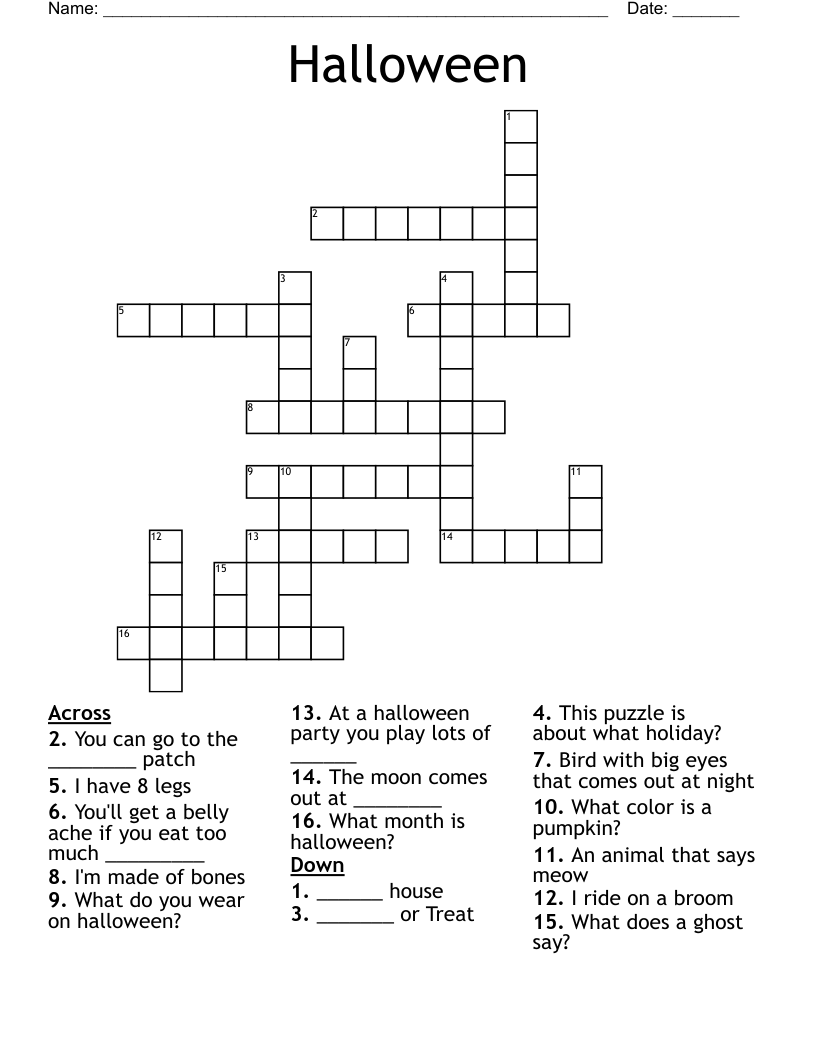 Halloween Crossword