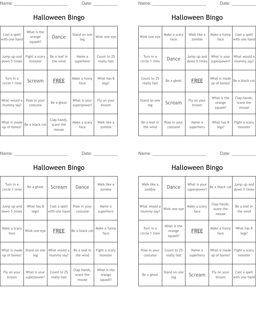 Halloween Bingo