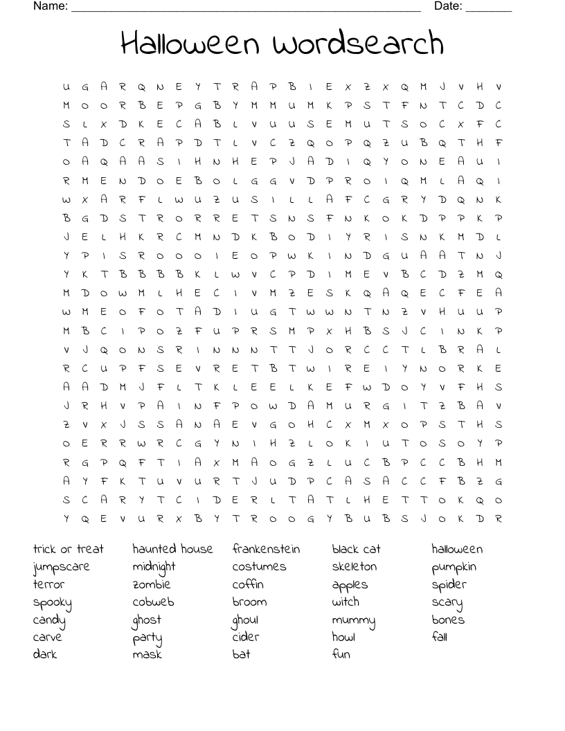 Halloween Wordsearch