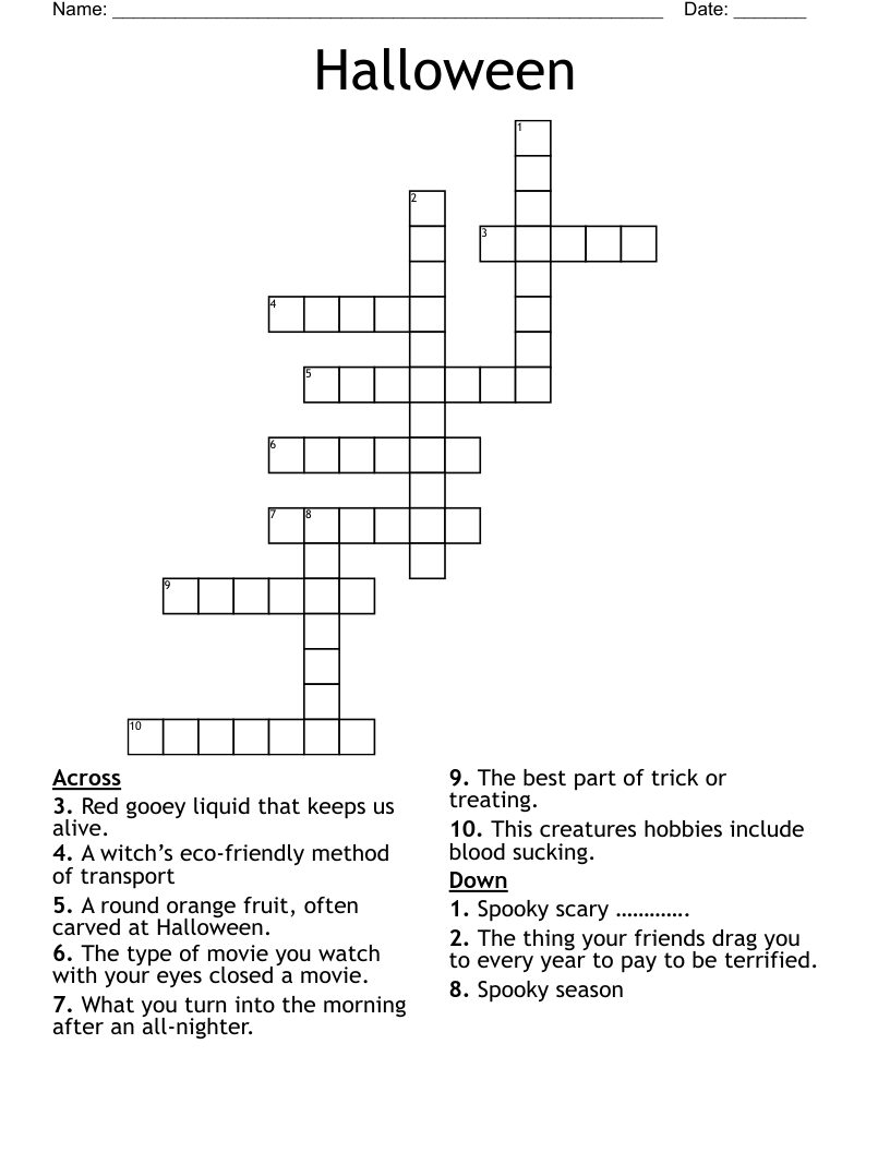 Halloween  Crossword