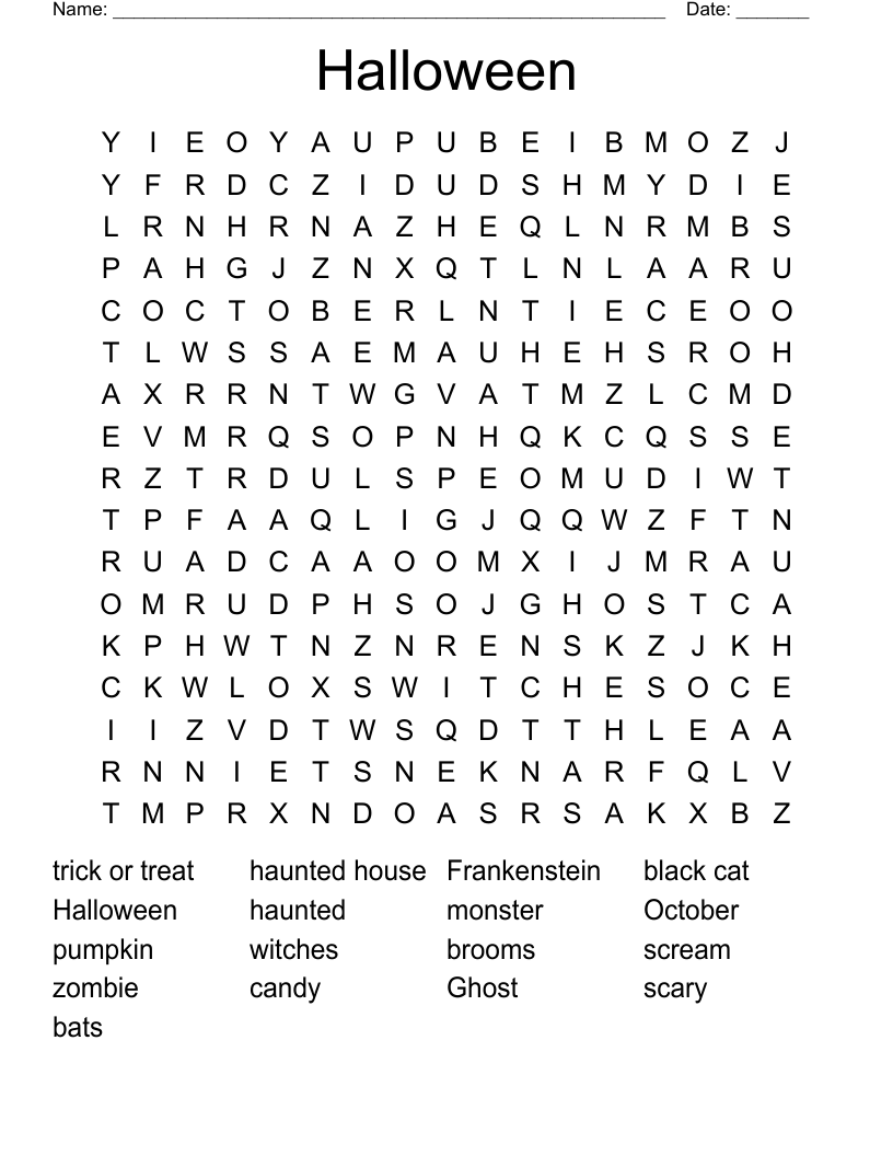Halloween  Word Search