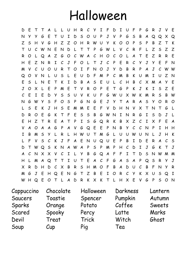 Halloween  Word Search