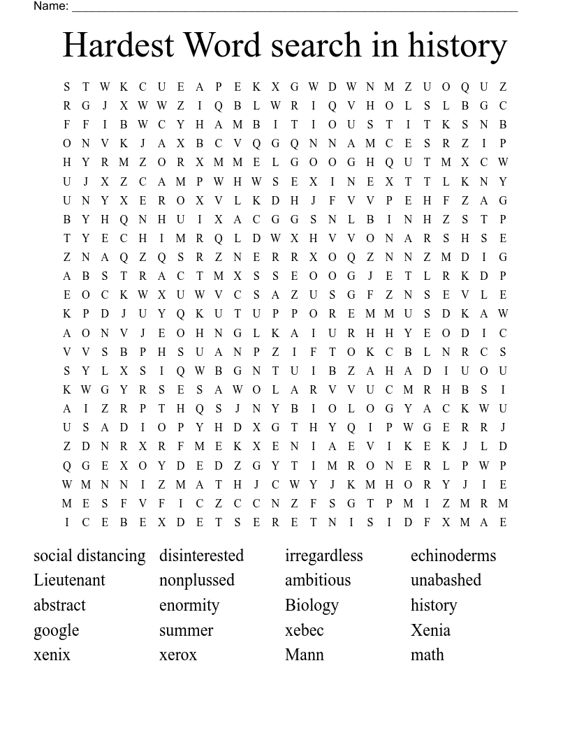 Hardest Word Search In History WordMint