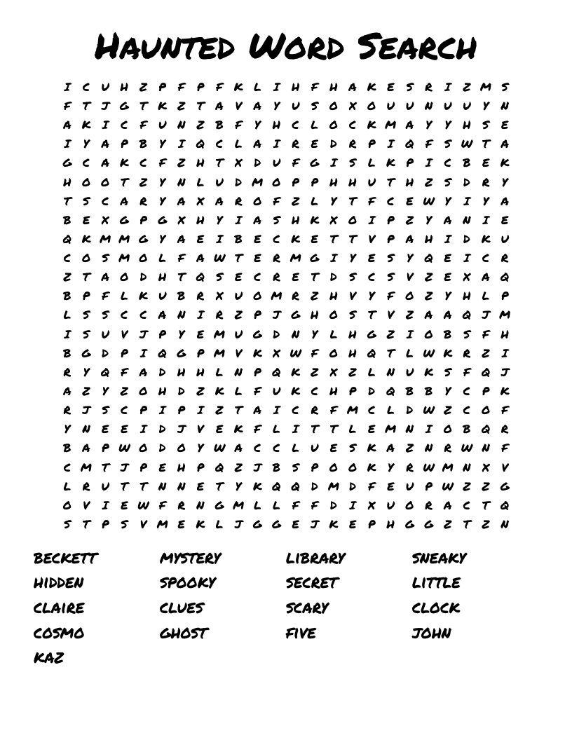 Haunted Word Search WordMint