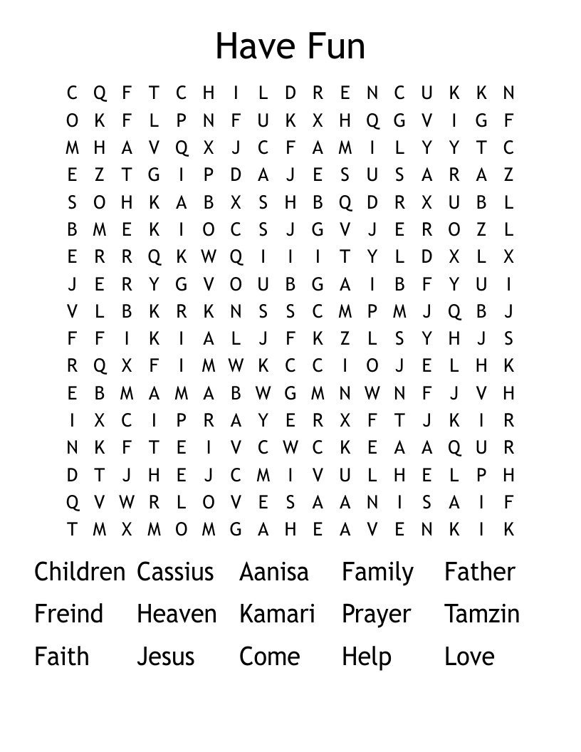 Have Fun Word Search