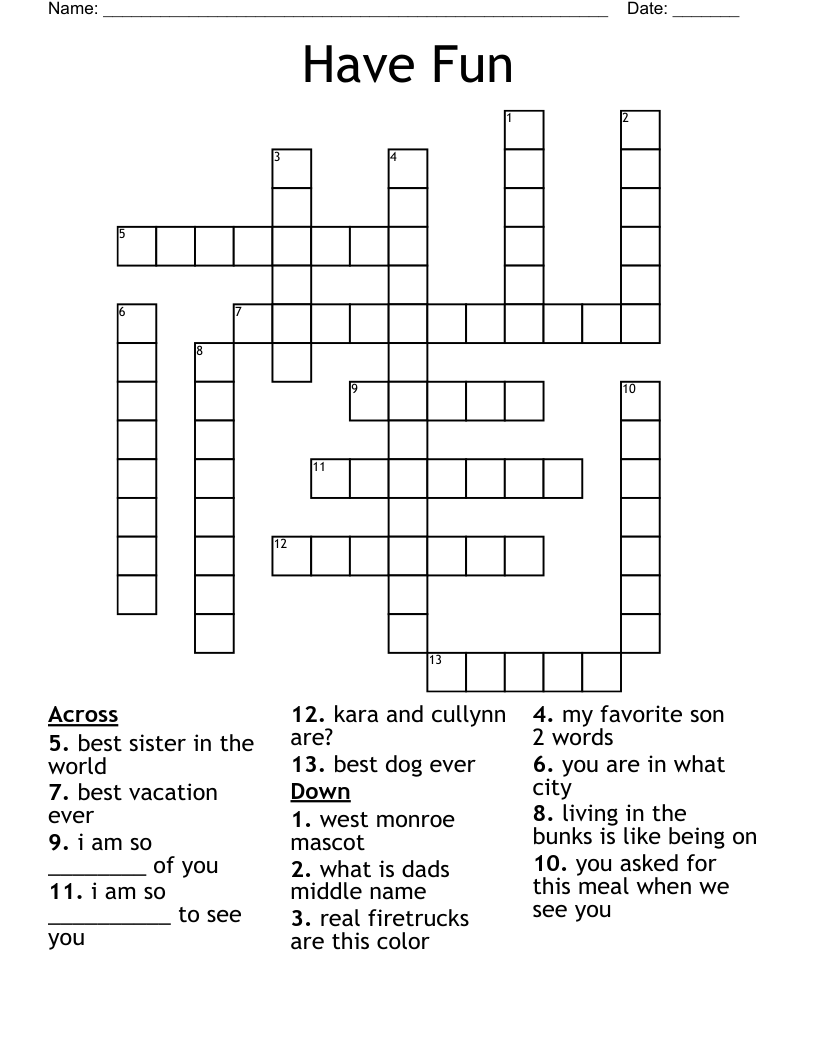 Have Fun Crossword