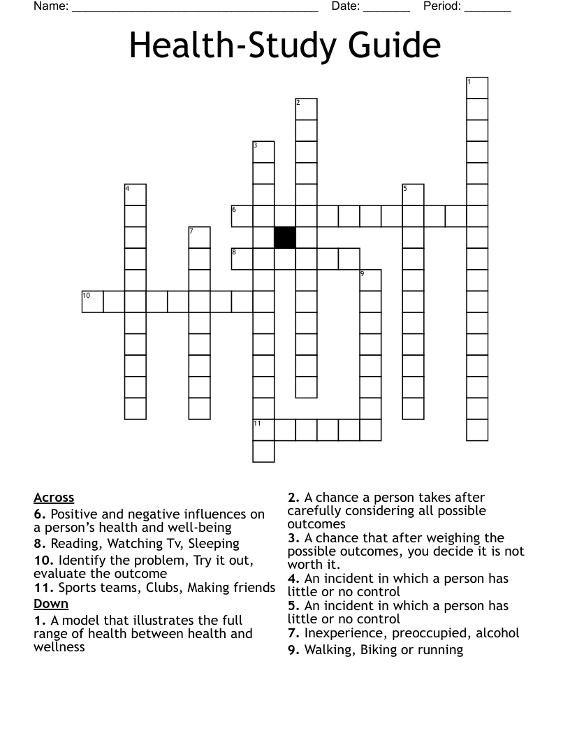 Health-Study Guide Crossword