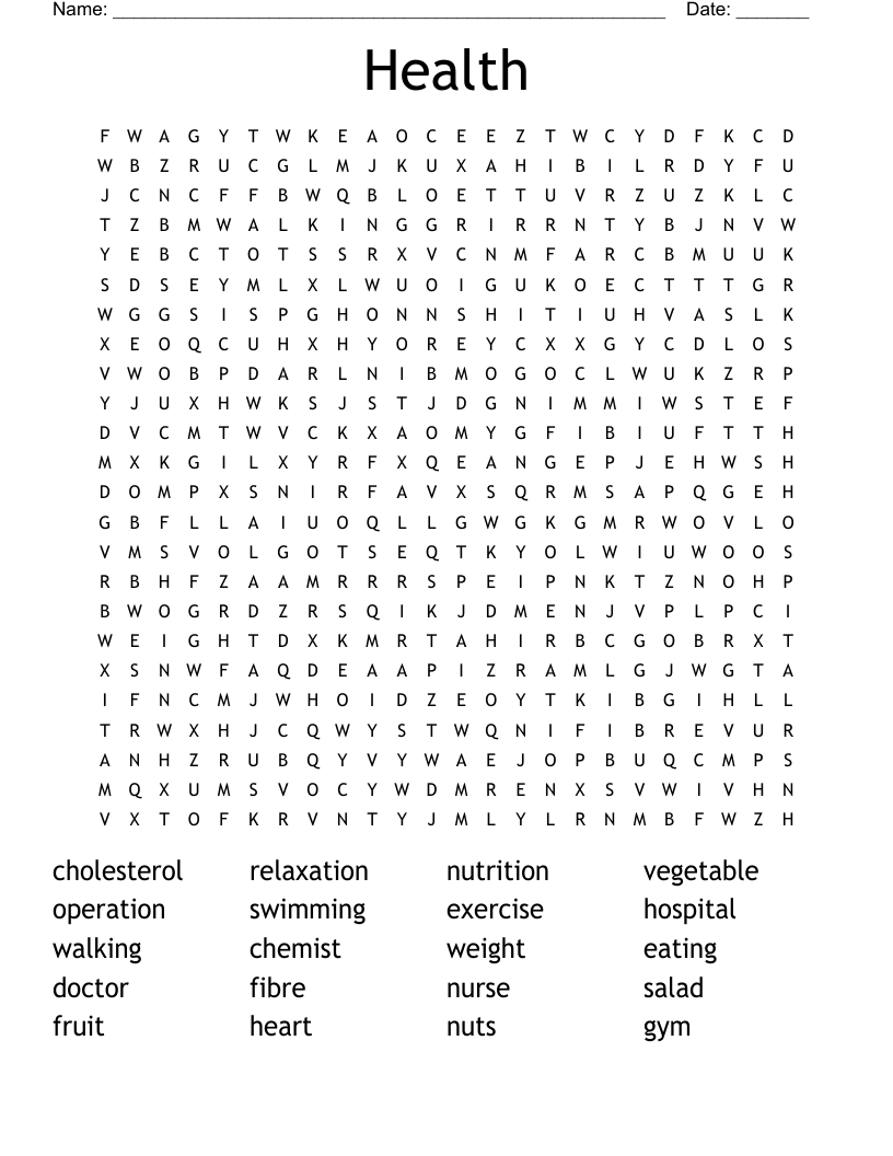 Health Word Search