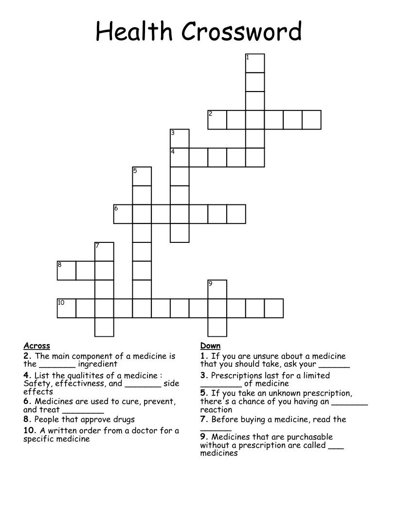 Health Crossword