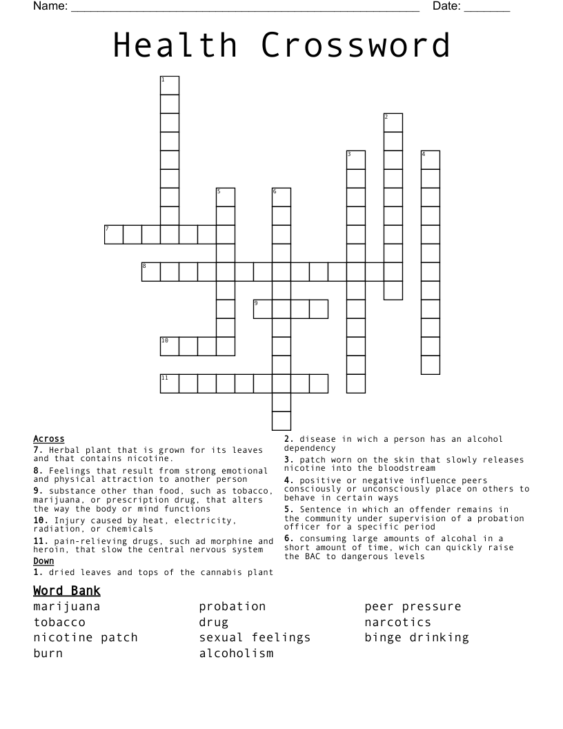 Health Crossword